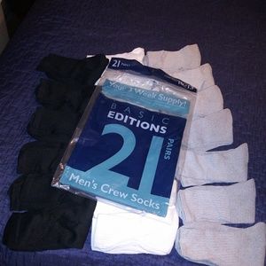 20 pk Basic Editions Mens Socks New